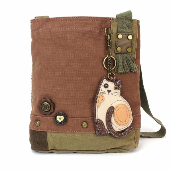 Crossbodies |  Patch Crossbody – Lazzy Cat Crossbodies Brown