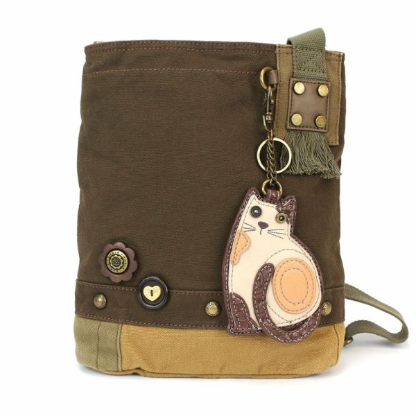 Crossbodies |  Patch Crossbody – Lazzy Cat Crossbodies Brown