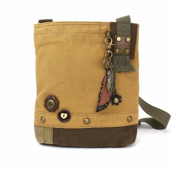 Crossbodies |  Patch Crossbody – Metal Charming Feather Crossbodies Brown