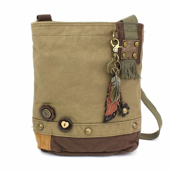 Crossbodies |  Patch Crossbody – Metal Charming Feather Crossbodies Brown