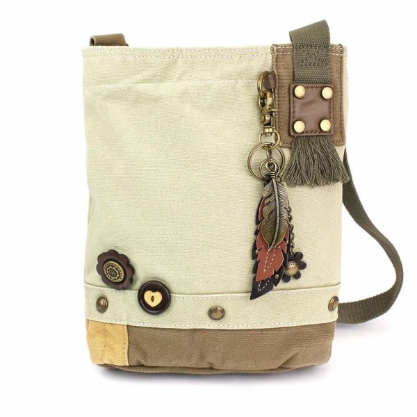 Crossbodies |  Patch Crossbody – Metal Charming Feather Crossbodies Brown