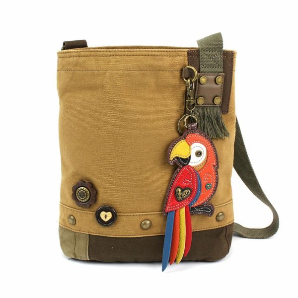 Crossbodies |  Patch Crossbody – Parrot Red Crossbodies Brown