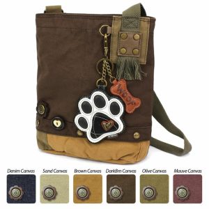 Crossbodies |  Patch Crossbody – Paw Print B&W Crossbodies Brown