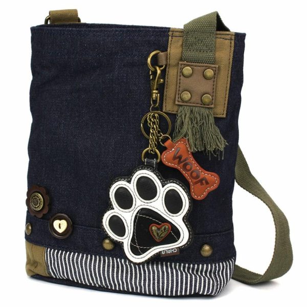 Crossbodies |  Patch Crossbody – Paw Print B&W Crossbodies Brown