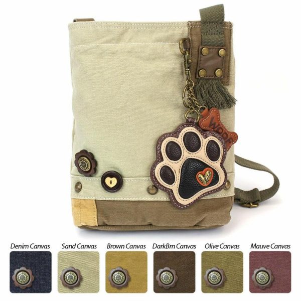 Crossbodies |  Patch Crossbody – Paw Print Ivory Crossbodies Brown