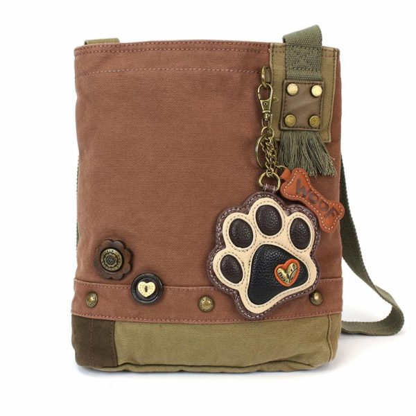 Crossbodies |  Patch Crossbody – Paw Print Ivory Crossbodies Brown