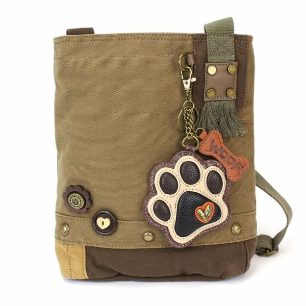 Crossbodies |  Patch Crossbody – Paw Print Ivory Crossbodies Brown