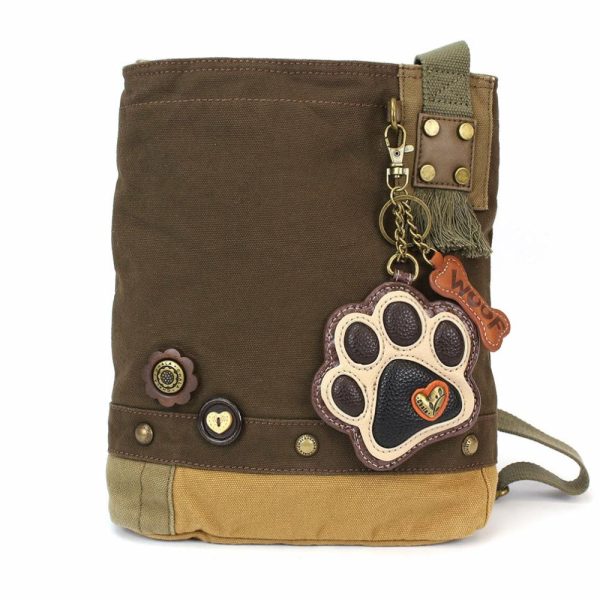 Crossbodies |  Patch Crossbody – Paw Print Ivory Crossbodies Brown