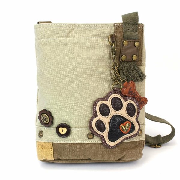 Crossbodies |  Patch Crossbody – Paw Print Ivory Crossbodies Brown