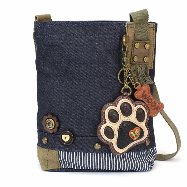 Crossbodies |  Patch Crossbody – Paw Print Ivory Crossbodies Brown