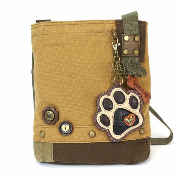 Crossbodies |  Patch Crossbody – Paw Print Ivory Crossbodies Brown