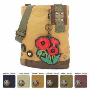 Crossbodies |  Patch Crossbody – Red Poppy Crossbodies Brown