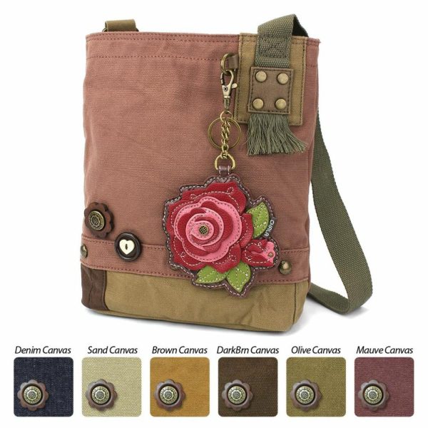 Crossbodies |  Patch Crossbody – Rose Red Crossbodies Brown