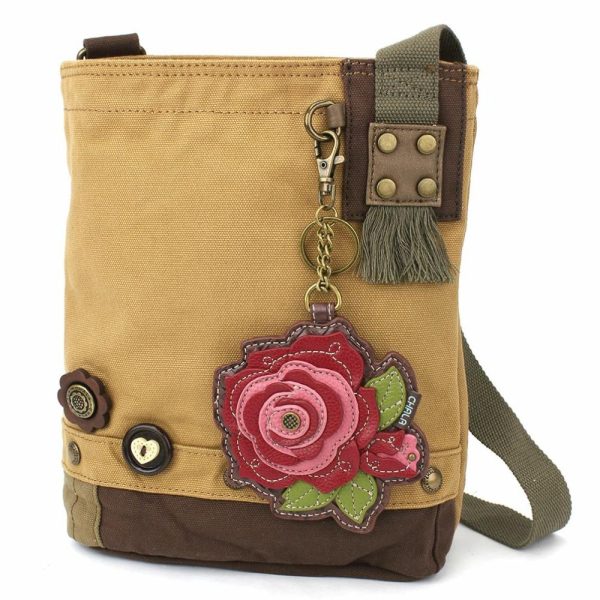 Crossbodies |  Patch Crossbody – Rose Red Crossbodies Brown