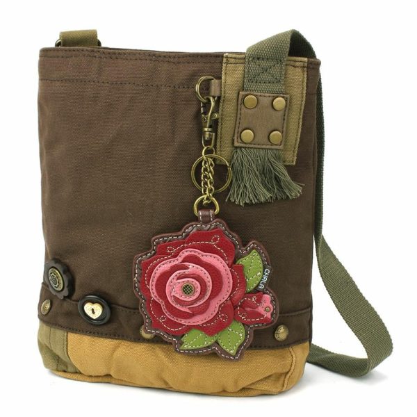 Crossbodies |  Patch Crossbody – Rose Red Crossbodies Brown