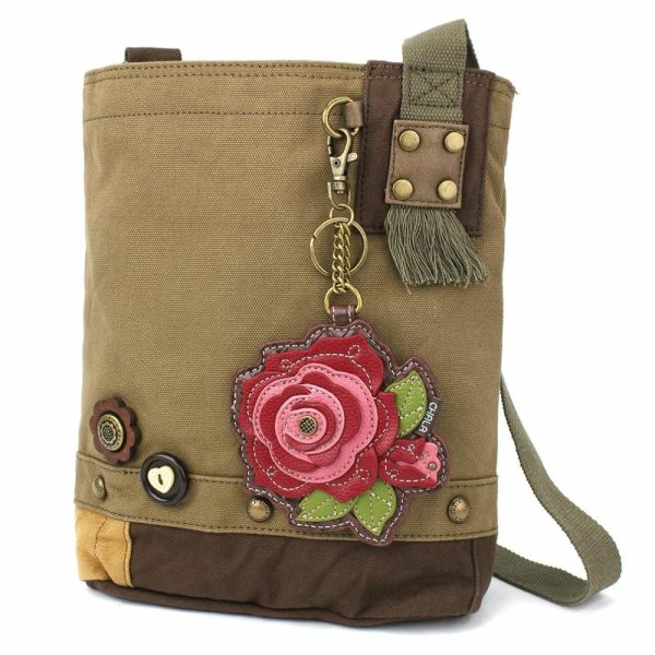 Crossbodies |  Patch Crossbody – Rose Red Crossbodies Brown