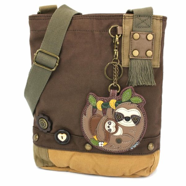 Crossbodies |  Patch Crossbody – Sloth Family Crossbodies Brown