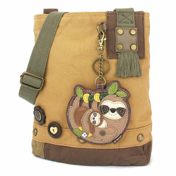 Crossbodies |  Patch Crossbody – Sloth Family Crossbodies Brown