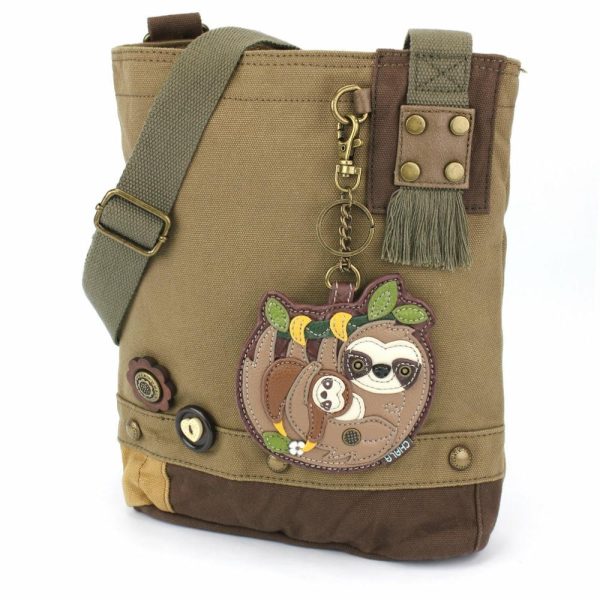 Crossbodies |  Patch Crossbody – Sloth Family Crossbodies Brown