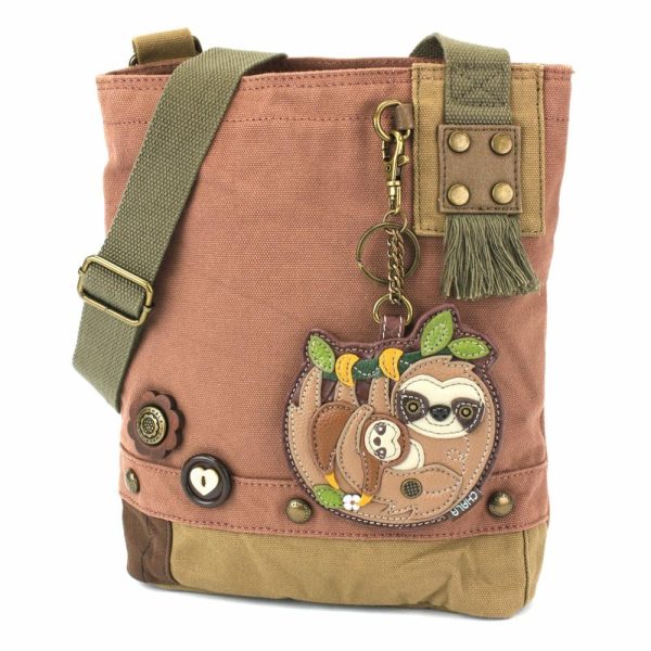 Crossbodies |  Patch Crossbody – Sloth Family Crossbodies Brown