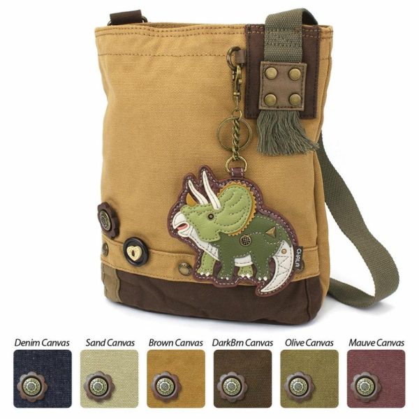 Crossbodies |  Patch Crossbody – Triceratops Crossbodies Brown