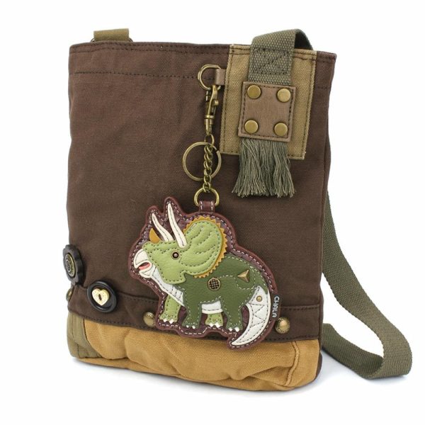 Crossbodies |  Patch Crossbody – Triceratops Crossbodies Brown