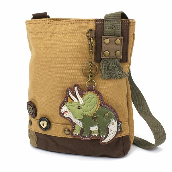 Crossbodies |  Patch Crossbody – Triceratops Crossbodies Brown