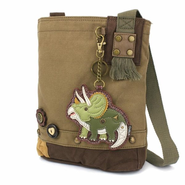 Crossbodies |  Patch Crossbody – Triceratops Crossbodies Brown