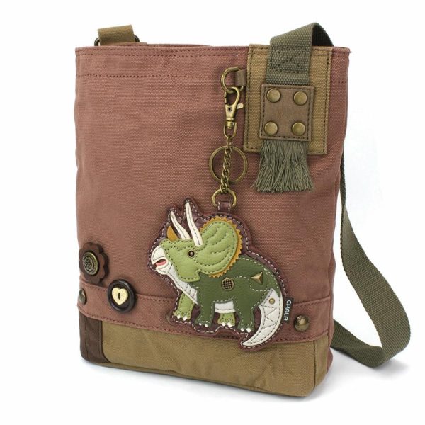 Crossbodies |  Patch Crossbody – Triceratops Crossbodies Brown