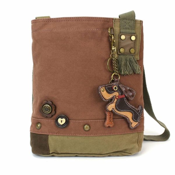 Crossbodies |  Patch Crossbody – Wiener Dog Crossbodies Brown