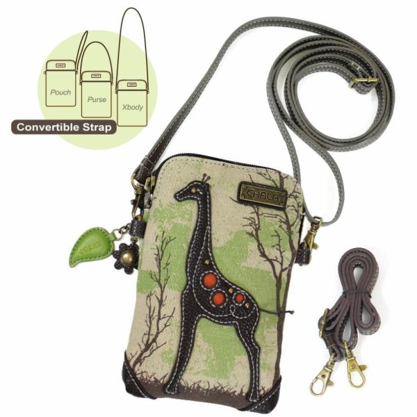 Crossbodies |  Safari Canvas Cellphone Xbody – Giraffe Crossbodies Crossbodies