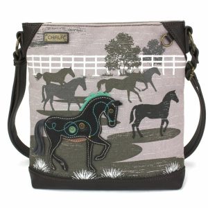 Crossbodies |  Safari Canvas Crossbody – Horse (Gray) Crossbodies Crossbodies