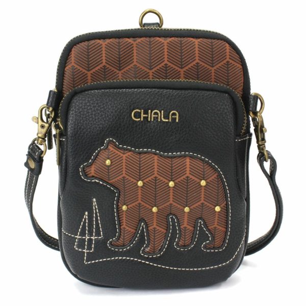 Crossbodies |  Uni Cellphone Xbody – Brown Bear Crossbodies Black Approx