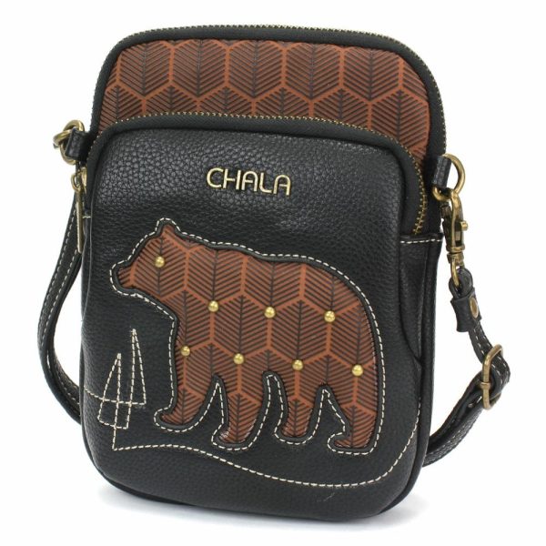 Crossbodies |  Uni Cellphone Xbody – Brown Bear Crossbodies Black Approx