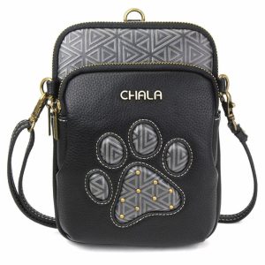 Crossbodies |  Uni Cellphone Xbody – Pawprint Crossbodies Black Approx