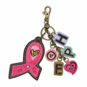 Keychains |  Charming Charms Keychain – Ribbon – Pink Keychains Keychains