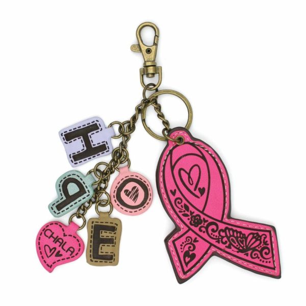 Keychains |  Charming Charms Keychain – Ribbon – Pink Keychains Keychains