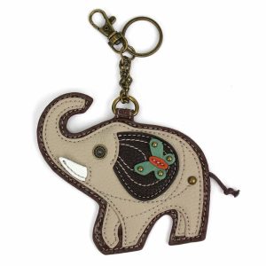 Keychains |  Key Fob/Coin Purse – Elephant – Gray Keychains Keychains