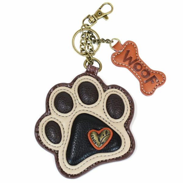 Keychains |  Key Fob/Coin Purse – Ivory Pawprint Keychains Keychains