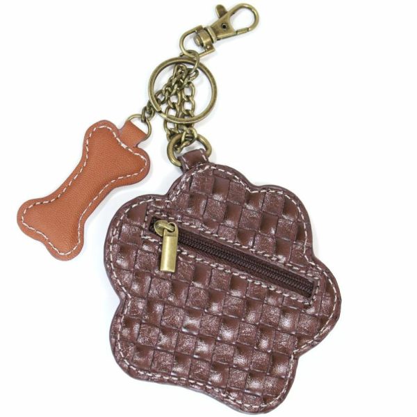 Keychains |  Key Fob/Coin Purse – Ivory Pawprint Keychains Keychains