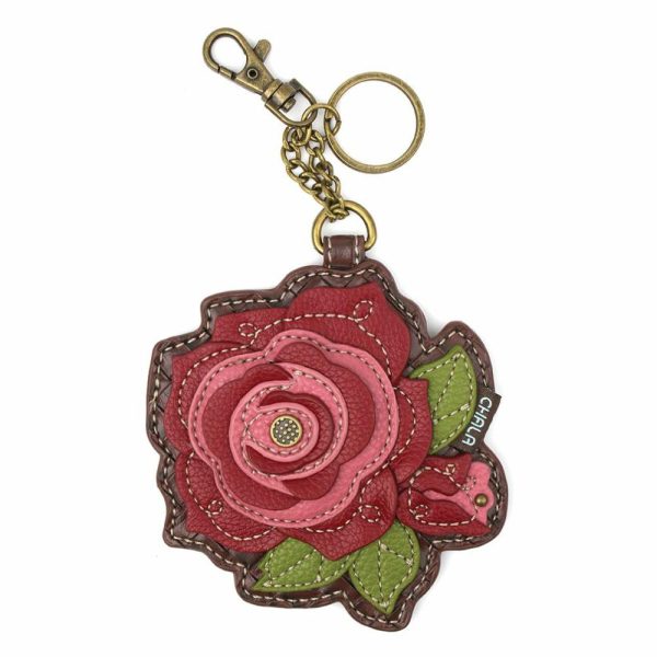 Keychains |  Key Fob/Coin Purse – Rose – Red Keychains Keychains