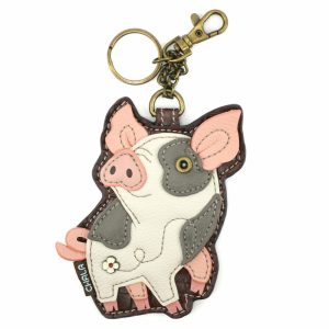 Keychains |  Key Fob/Coin Purse – Spotted Pig – Pink Keychains Keychains