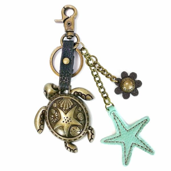 Keychains |  Metal Charming Keychain – Turtle & Starfish Keychains Keychains