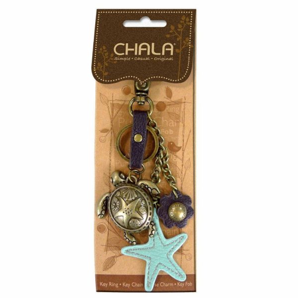 Keychains |  Metal Charming Keychain – Turtle & Starfish Keychains Keychains