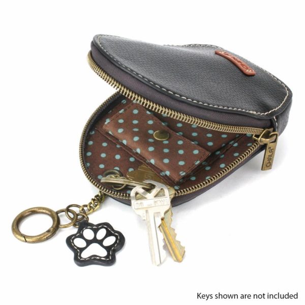 Keychains |  Mini Coin Purse Keychain – Pawprint Keychains Black Approx