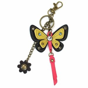 Keychains |  Mini Keychain – Butterfly – Yellow Keychains Keychains