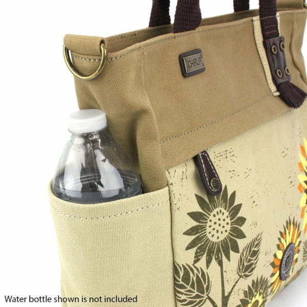 Totes & Satchels |  Canvas Print Pocket Tote – Sunflower Totes & Satchels Sand Approx