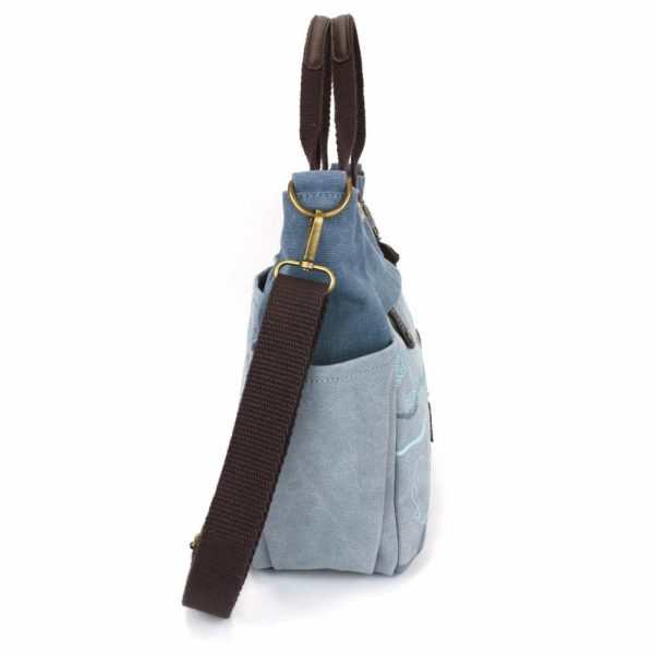 Totes & Satchels |  Canvas Print Pocket Tote – Turtles Totes & Satchels Indigo Approx