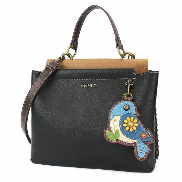 Totes & Satchels |  Charming Satchel – Blue Bird Totes & Satchels Black