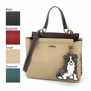 Totes & Satchels |  Charming Satchel – Border Collie Totes & Satchels Black